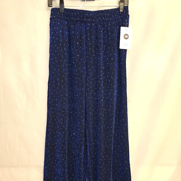 Blue Metalic Pants with Rhinestones - Picture 1 of 3